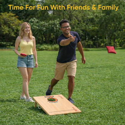 ARBORYTH Tailgate 3x2 FT Cornhole Board Set for Adults, Premium Wooden Bean Bag Toss Game with 8 All-Weather Bean Bags, Integrated Bean Bag Storage, Foldable Legs Outdoor Game - Natural