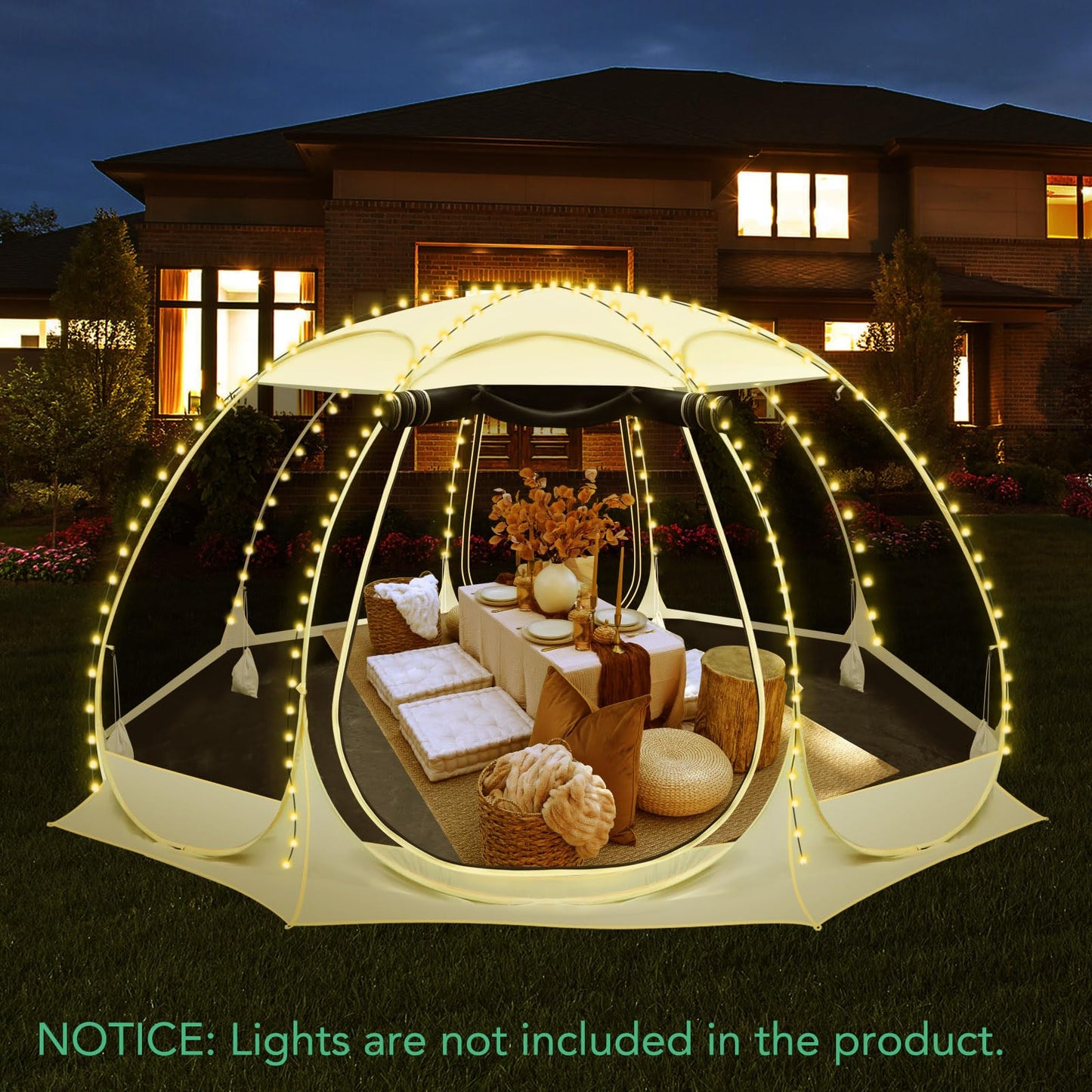 URCUZER 12x12Ft Pop-Up Canopy Screen House Tent - Outdoor Screen Room with 10 Mesh Side Panels Not Waterproof, Includes Carrying Bag - Fit 8-10 Person
