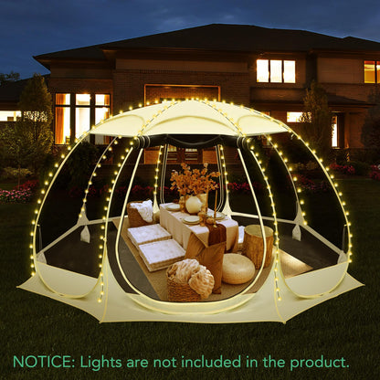 URCUZER 12x12Ft Pop-Up Canopy Screen House Tent - Outdoor Screen Room with 10 Mesh Side Panels Not Waterproof, Includes Carrying Bag - Fit 8-10 Person
