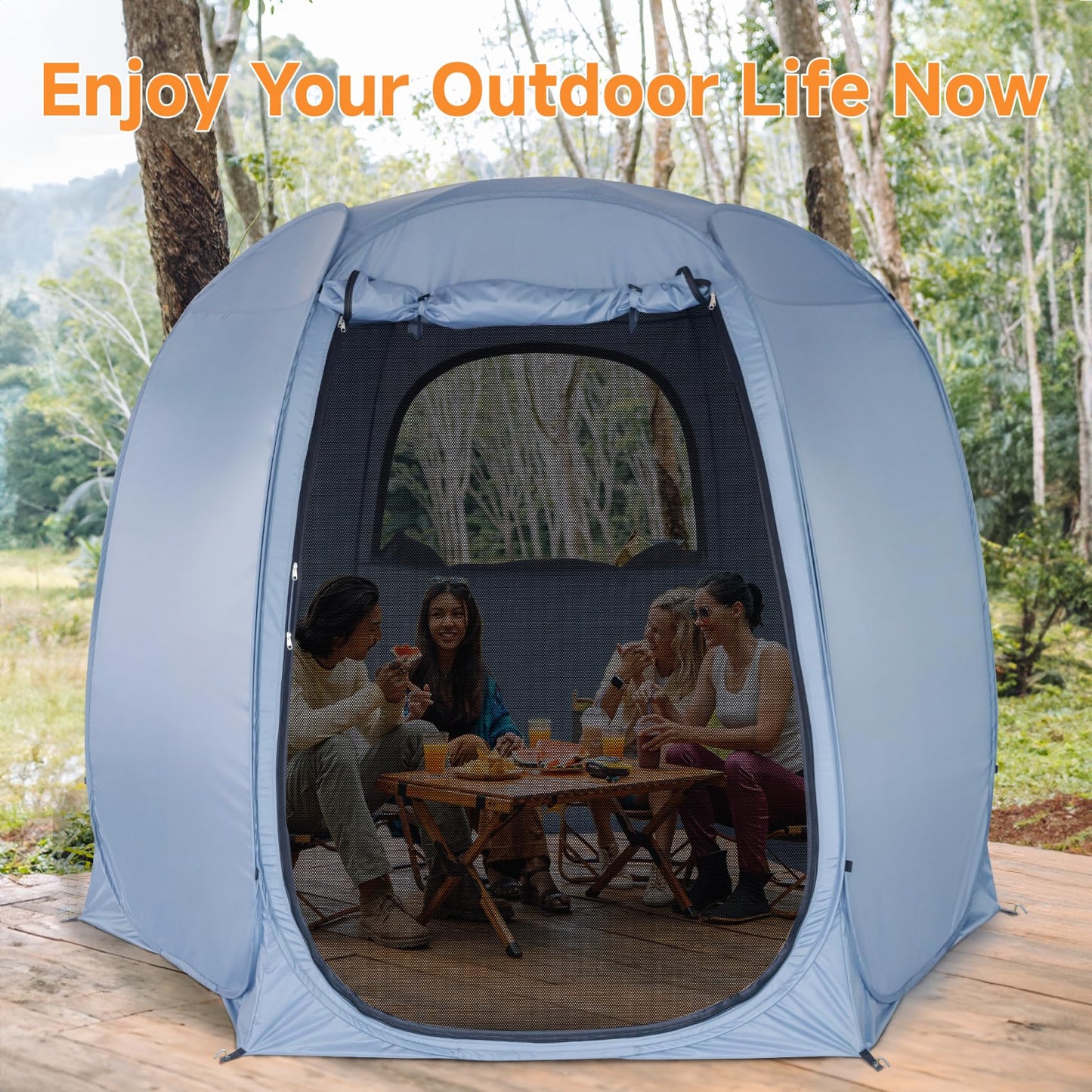 Alvantor® Pop Up Screen Tent House Room Instant Outdoor Camping Canopy Sun Shelter Gazebo for Patio, Backyard & Deck, Privacy Tent(2-10 People, 8'x8' 10'x10' 12'x12')