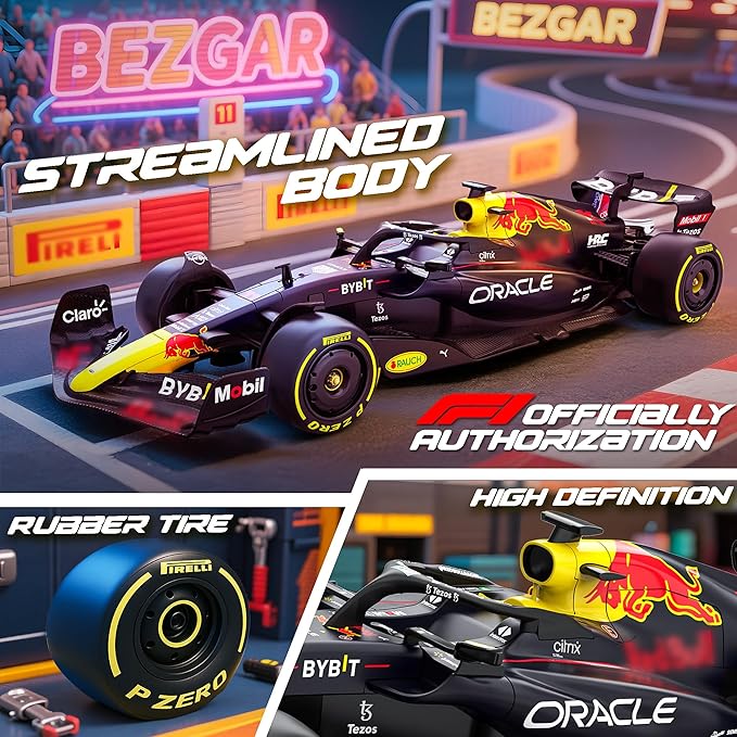 BEZGAR F1 Remote Control Car - Officially Licensed Rb18 Toy Car 1:18 Model Vehicle 2.4GHz Race F1 RC for BoysGirls and Adults Ideal for Kids &amp Collectors 94800