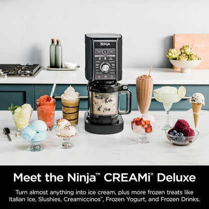 Ninja NC501 CREAMi Deluxe 11-in-1 Ice Cream Maker - 2 XL Family Size Containers, Black