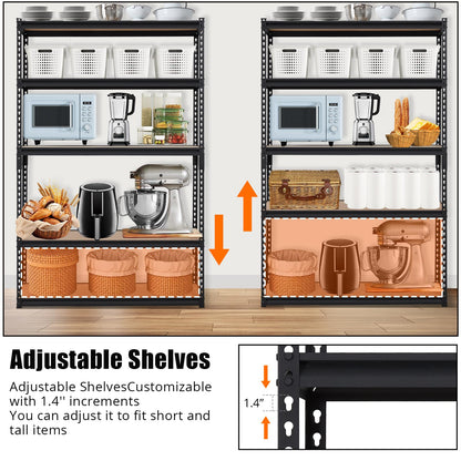 GarveeHome Heavy Duty Storage Shelves - 5 Tier 48 * 24 * 72 in, Adjustable Garage Storage Shelving, Metal Storage Utility Rack Shelf Unit