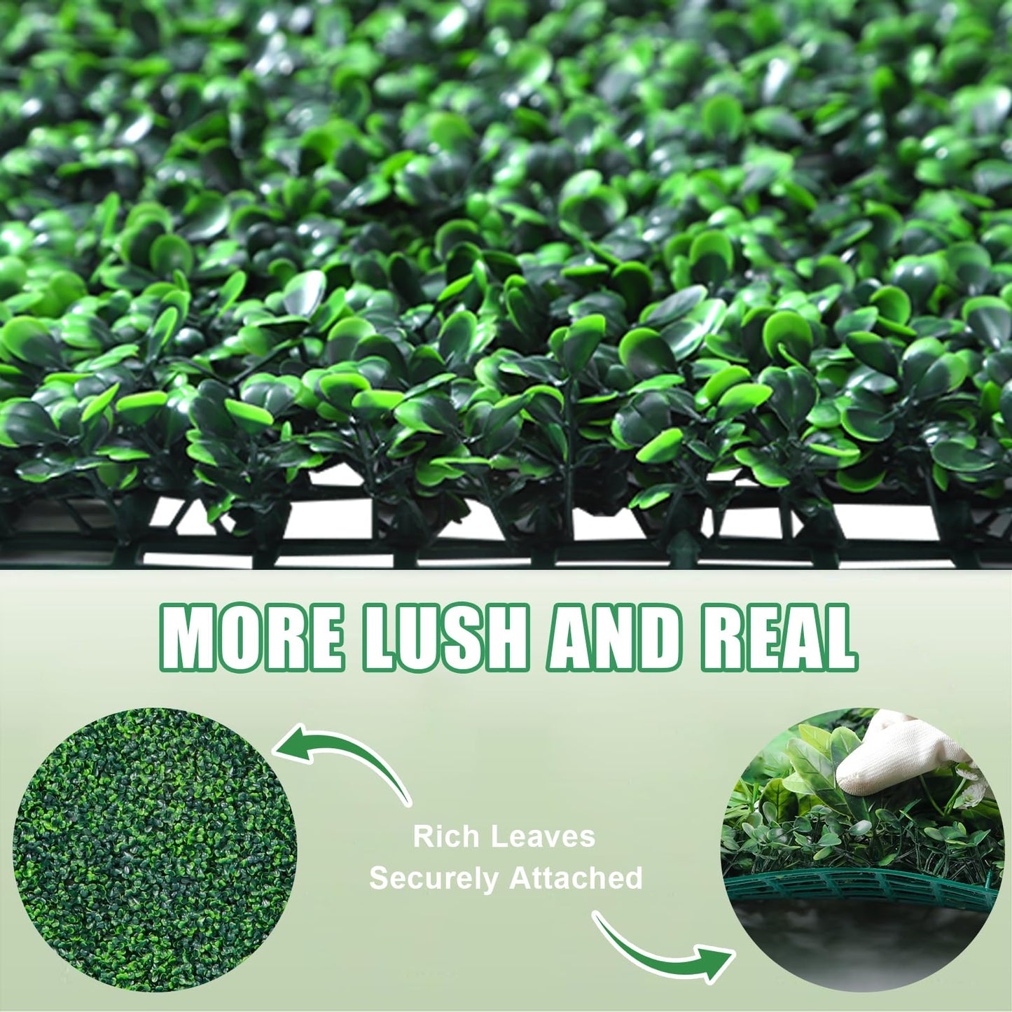 Yangrass Artificial Greenery Wall Roll,40"x 120"(33.33 sq.ft) UV-Anti Faux Boxwood Roll Panels Greenery Backdrop, Vine Leaf Fence Panels for Garden Fence Covering Privacy, Outdoor Indoor Home Decor
