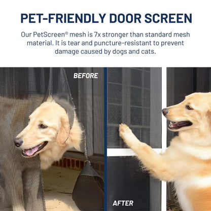 RiteScreen KD Mfit Sliding Screen Door Replacement, Ready-to-Assemble, Easy DIY, Bronze, 48" - PetScreen – Adjustable Patio Screen Door Kit for Openings 78” - 81” Tall – Fits 95% of Doors in U.S.
