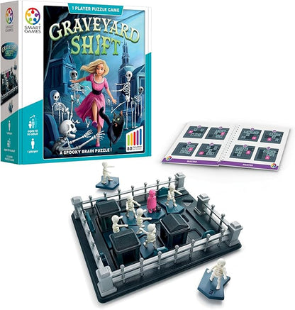 SmartGames Graveyard Shift – Spooky Logic Puzzle Game with 80 Challenges for Ages 8+