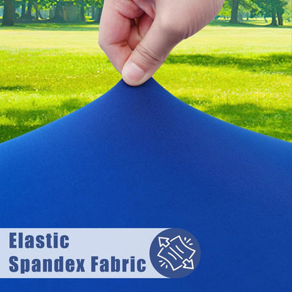 Moosfor Round Spandex Tablecloth, Elastic Fitted Waterproof Tablecloths for 57"-68" Tables, Stretch Washable Picnic Table Cover for Camping, Dining, Indoor and Outdoor, Blue