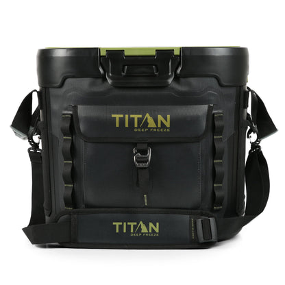 Titan by Arctic Zone Deep Freeze Cooler - 36 Can Zipperless Welded Cooler with Deep Freeze Insulation, Microban, and Hardbody Liner with SmartShelf - Tactical Forest Green