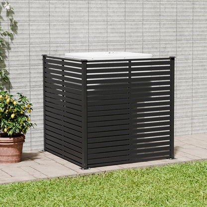 Diyfire Air Conditioner Fence Panels, 47" W X 48" H Pool Equipment Enclosure, No-Dig Outdoor Privacy Screen, Trash Can Enclosure, Decorative Garden Fences for Patio Lawn, Black