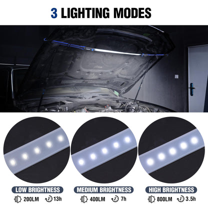 WORKPRO Rechargeable Underhood Work Light Bar, 25in LED, 3 Lighting Modes, Magnetic, for Car Repairing and Garage Use