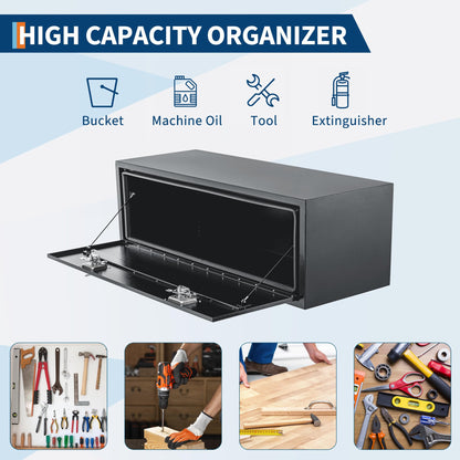 GarveeTech 48 Inch Underbody Truck Tool Box,48"x 16"x 13" Heavy Duty Steel Truck Storage Organizer for Pick Up Truck Bed RV Trailer, Waterproof Tool Box Chest with t-Handle Lock