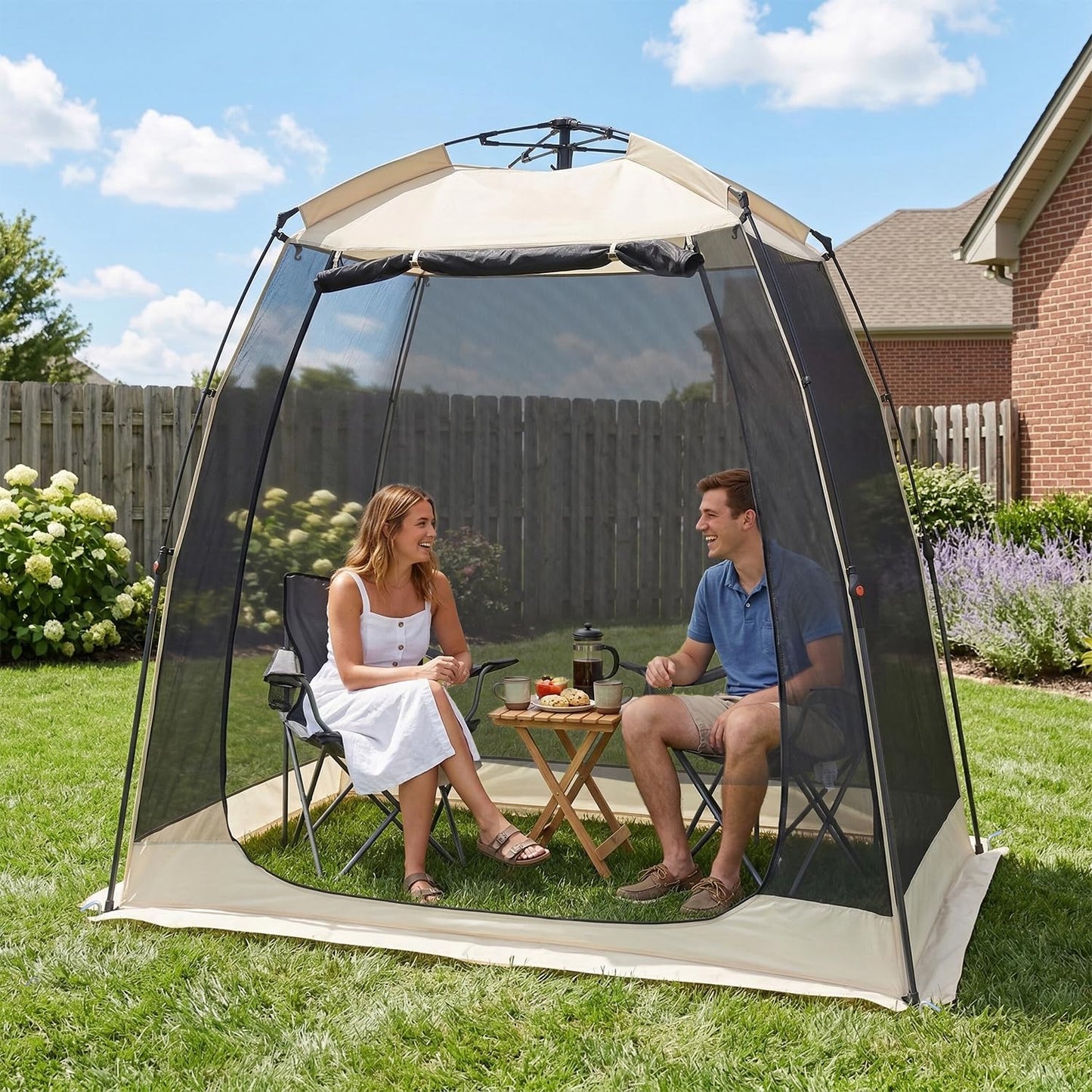 Alvantor® Screen House Gazebo, 2-4 Person Pop Up Screen Tent, Instant Screen Room with Carry Bag, Outdoor Mosquito Tent Camping, Sun Shade Shelter for Patio, Garden, Backyard, Deck 7 x 4 x 7 FT