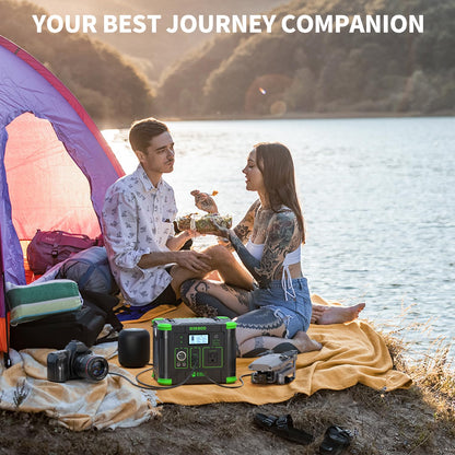 EBL Portable Power Station, 330W 288.6Wh Solar Generator 60W USB-C PD, 5W Wireless Charger, SOS Emergency Light, Multi-Port Power Supply for Outdoor Camping, Home Blackout, RV Travel