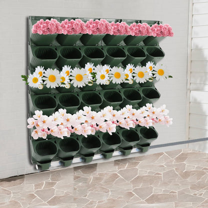 Eypkaol Opjceux 36 Pockets Wall Mounted Vertical Garden Planter, Wall Mounted Self-Watering System with Timer, Automatic Drip Irrigation Kit for Indoor Outdoor Balcony, for Veggies Fruits Flowers