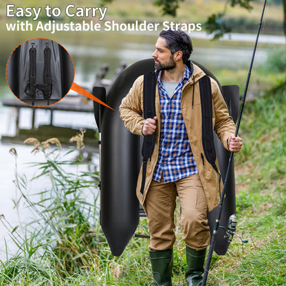 Xprotdoor Inflatable Fishing Float Tube with 3 Detachable Side Bags and Adjustable Backpack Straps - Fish Ruler, Pump, Oar Included - 352.73LBS Load Capacity - Ideal for Fishing in Rivers and Lakes