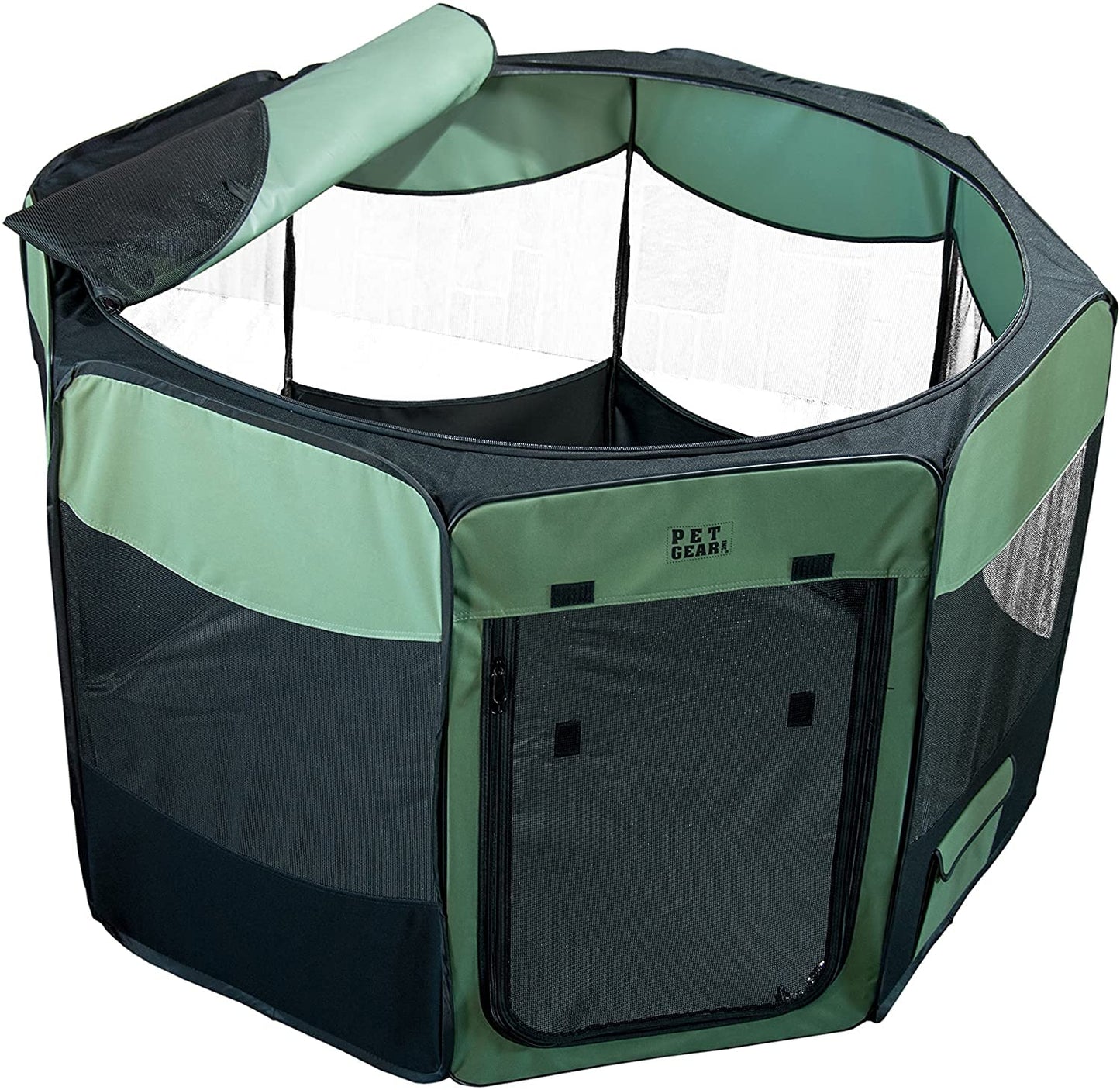 Pet Gear Octagon Pet Pen with Removable Top for Cats and Dogs up to 90-pounds, 46-inches, Sage