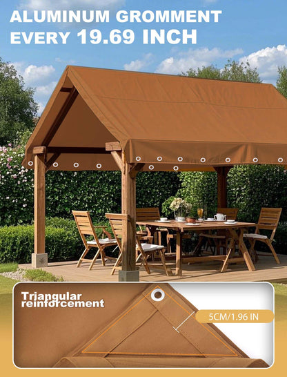 Erfolkerz Canvas Tarp 16x20ft 22Mil Water-Resistant Tarps with Aluminum Grommets, 14OZ UV-Resistant Tarpaulin,Heavy-Duty Multi-Use Cloth Covers for Wood/Car/Roof/Boat/Camp/Canopy