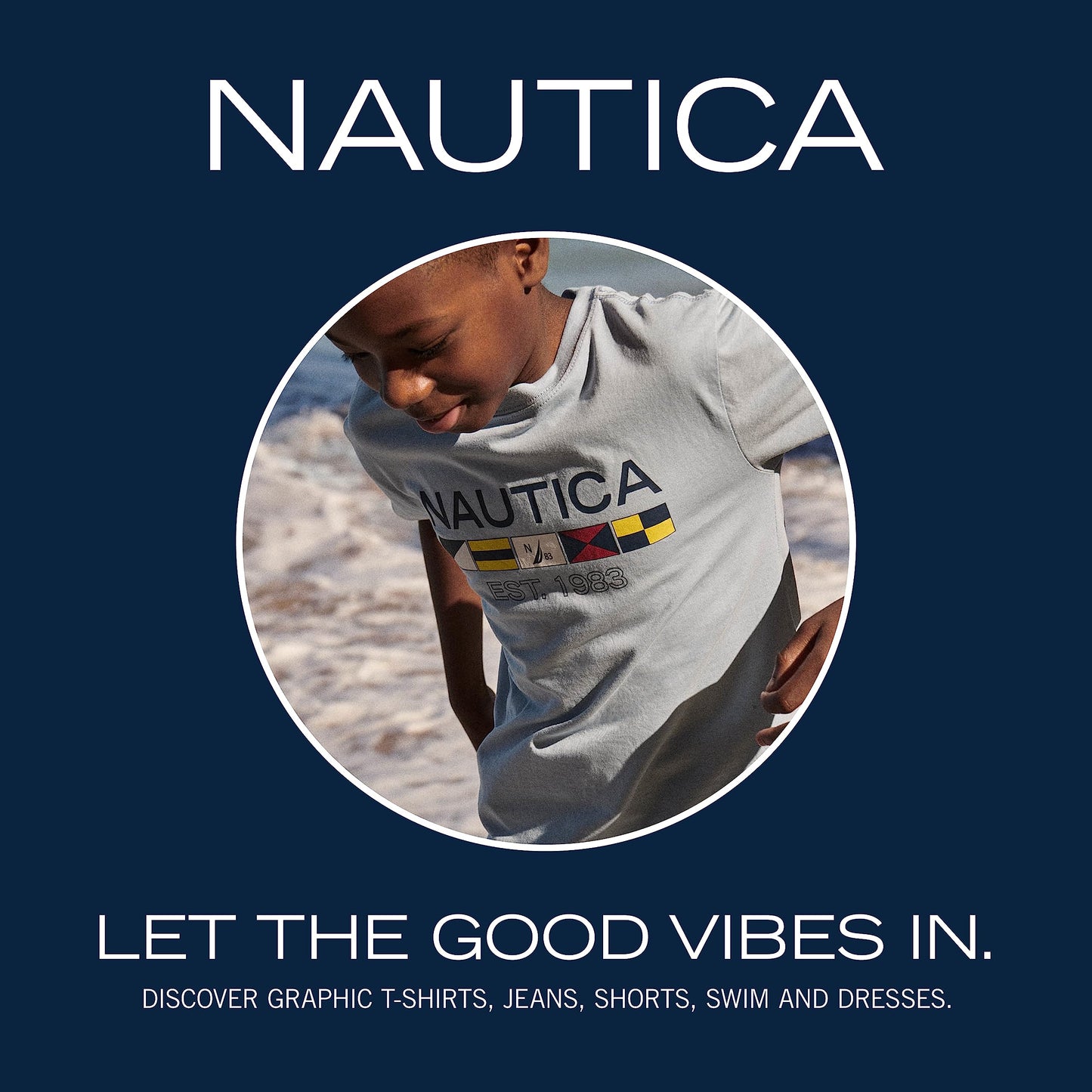 Nautica Boys' Short Sleeve Solid Crew Neck T-Shirt, Soft, Comfortable, Relaxed Fit, Blue Bell