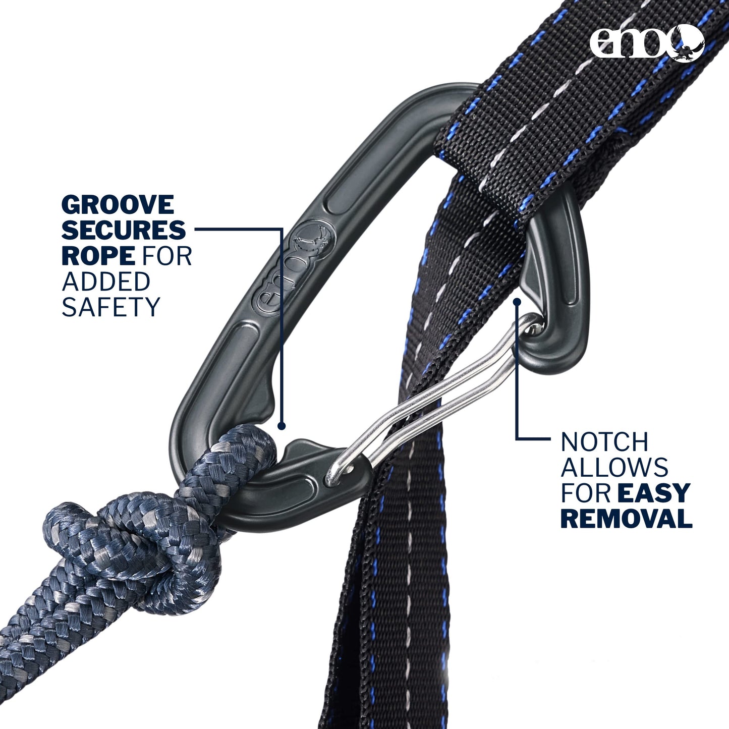 ENO Bundle, Includes The SingleNest Hammock & Atlas Suspension System, Lightweight, Durable Hammock with Straps for Camping, Hiking & Travel, Navy/Royal