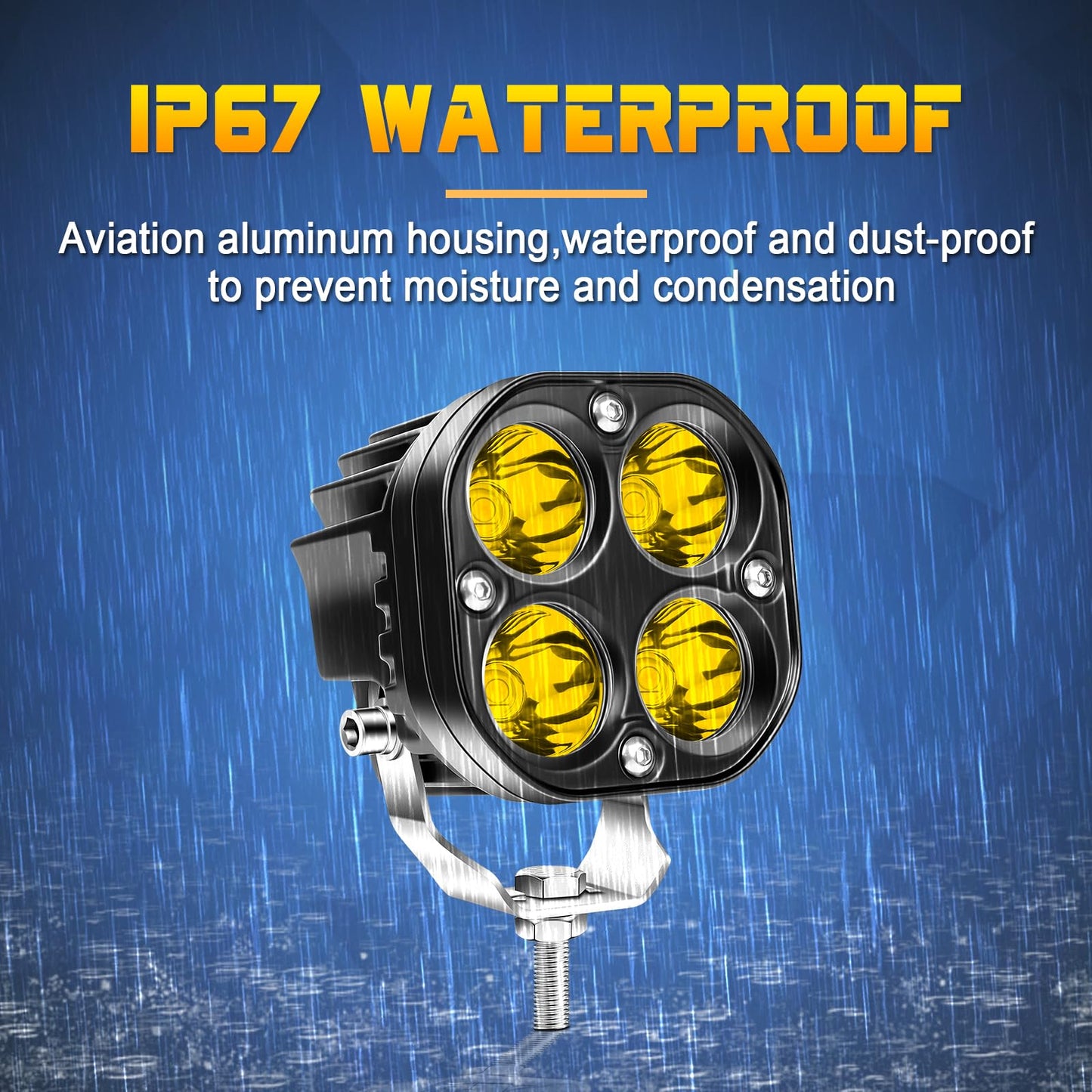 SKYWORLD 3" 40W 8-Pack Yellow LED Pod Lights - IP67 Waterproof Off-Road Work/Fog Lights for Trucks,Wrangler, SUVs, ATV, UTV, Motorcycle-4000K Work Lamp