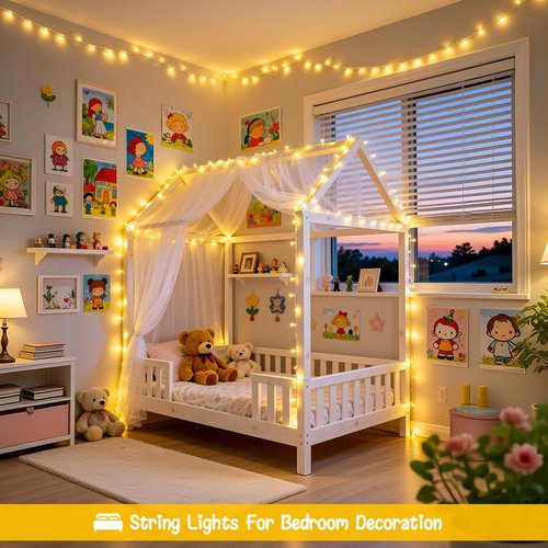 JMEXSUSS 2 Pack Outdoor String Lights Battery Operated, Total 66ft 200 LED Fairy Lights with Remote, Warm White Battery Christmas Lights for Bedroom Indoor Holiday House Tree Porch Party Yard
