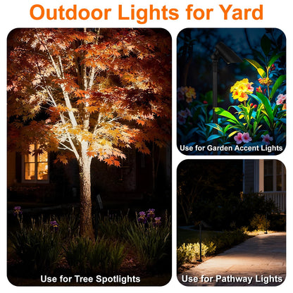 ZestPatio Mini Landscape Spotlights Low Voltage, 16'' Tall Pole, 5CCT 5W 12V LED Landscape Spot Lights Wired for Outdoor Palm Tree House Yard Flag Pathway Path Sidewalk, 60° Beam Angle, Black, 6PK