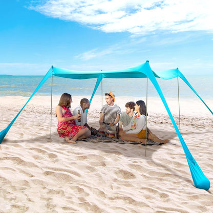 BOTINDO Family Beach Tent Canopy Sun Shade 6 Poles