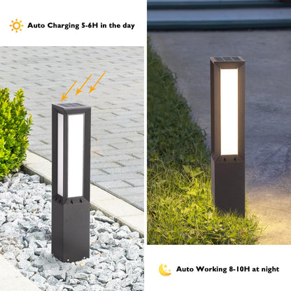 PAKEDANDUN 31.5" Outdoor Solar Lanterns Waterproof with IP65, 3000K Outdoor Floor Lamp, Large Floor Lamps with Remote Brightness & Timer Control, Outside Lantern Dusk to Dawn for Porch Patio Landscape