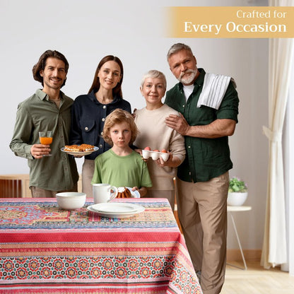 Maison d' Hermine Table Cloth Rectangle Table 100% Cotton 54 x 72 Inches Fall Tablecloth Reusable Everyday Use for Thanksgiving Christmas Decorations Dining Farmhouse Party (Ispahan)