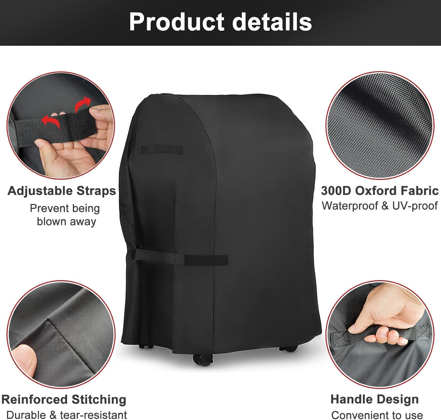 LBTING Grill Cover - 40-Inch Heavy Duty Waterproof & UV Resistant BBQ Cover for Most Brands