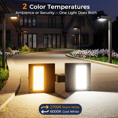 XMCOSY+ Solar Pathway Lights with Motion Sensor 6 Pack, 300LM Metal Solar Lights Outdoor Waterproof, 3 Modes Landscape Lighting for Garden, Backyard, Outside, Path (Warm/Cool White)
