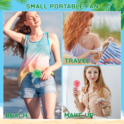 Woanger 60 Pcs Mini Handheld Fan Bulk Small Portable Lash Desk Fan Battery Operated Powerful for Travel Beach Camping (not Included 2 Pcs Aaa Battery)