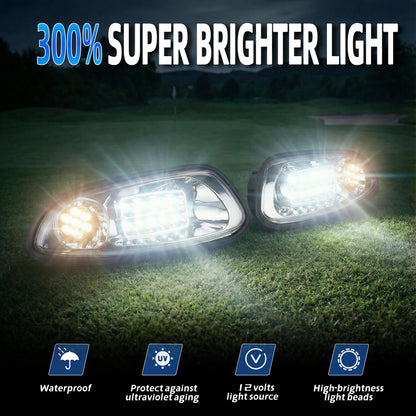Mixopoly Golf Cart Light Kit for EZGO RXV Gas & Electric 2008-2015, 12V Street Legal Full Headlight Tail Light Kit with Turn Signal Switch, Horn Button, Hazard Flasher and Brake Pad
