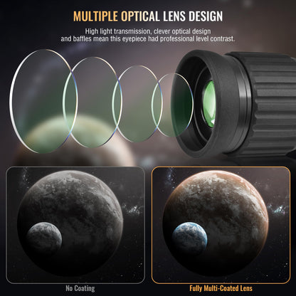 Alstar 1.25 inch 82 Degree SWA Eyepiece - Bundle with - Telescope Eyepiece & Filter Accessory Case