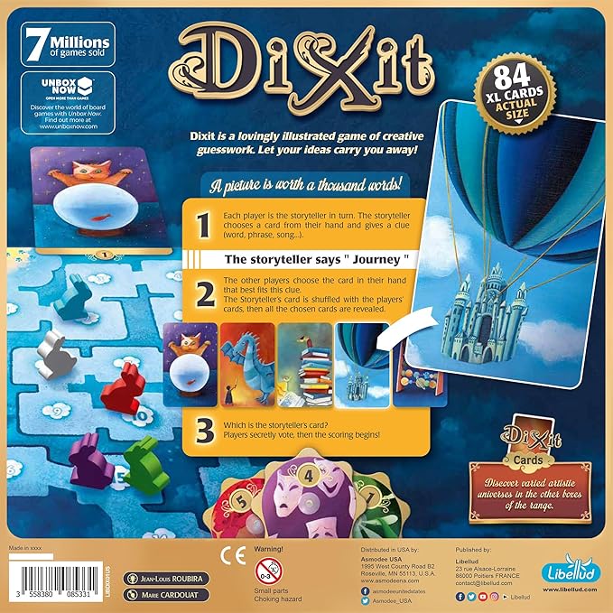 Asmodee Dixit Board Game (2021 Refresh) - The Award-Winning Game of Imagination Creativity and Storytelling Family Fun for Kids &amp Adults Ages 8+ 3-6 Players 30 Minute Playtime