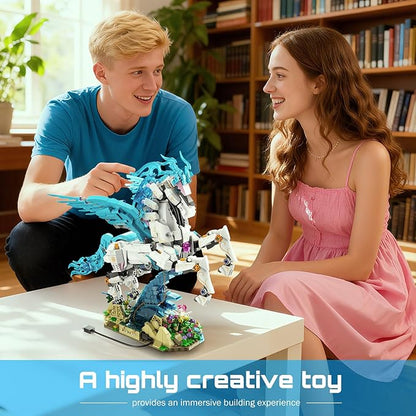 Flying Horse Building Set with LED Light Greek Mythology Pegasus Collection 3D DIY Model Kits Toy Building Blocks Set for Adults Creative Gifts for Birthday and Festival