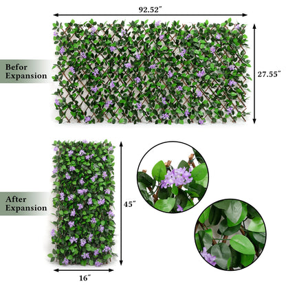 DOEWORKS Expandable Fence Privacy Screen for Balcony Patio Outdoor, 4PCS Faux Ivy Fencing Panel for Backdrop Garden Backyard Home Decorations