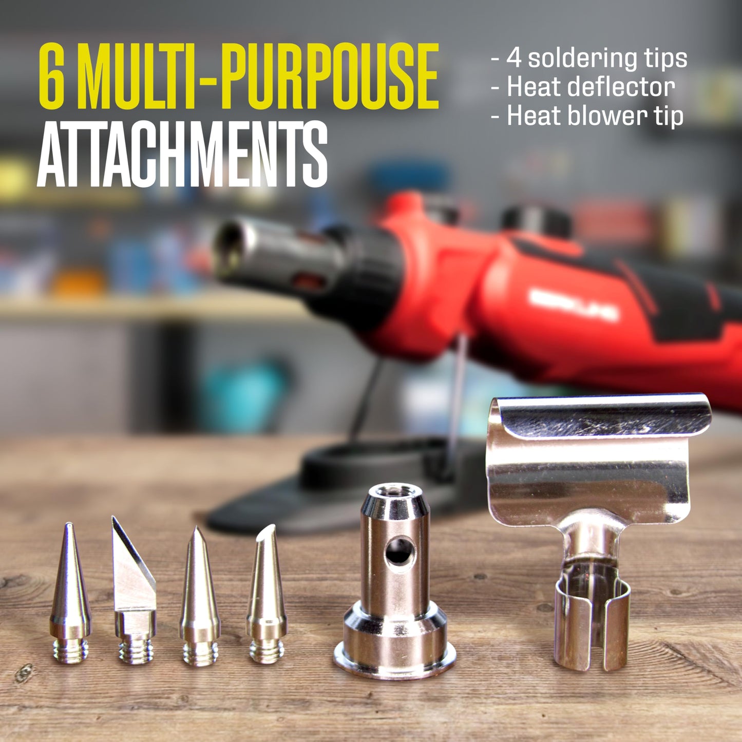Berkling BSG-2000 Cordless Butane Soldering Torch Kit, 5-Way Adjustable Head, Multi-Functional Soldering | Heat Gun | Blow Torch, 90 Mins Runtime, 12 Attachments & A Sturdy Carrying Case (RED)