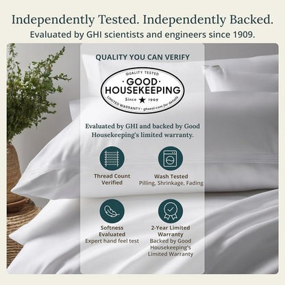 Heirloom 800 Thread Count 100% Cotton Sateen Pillow Cases - Soft & Smooth, Standard Size (Dusty Blue)