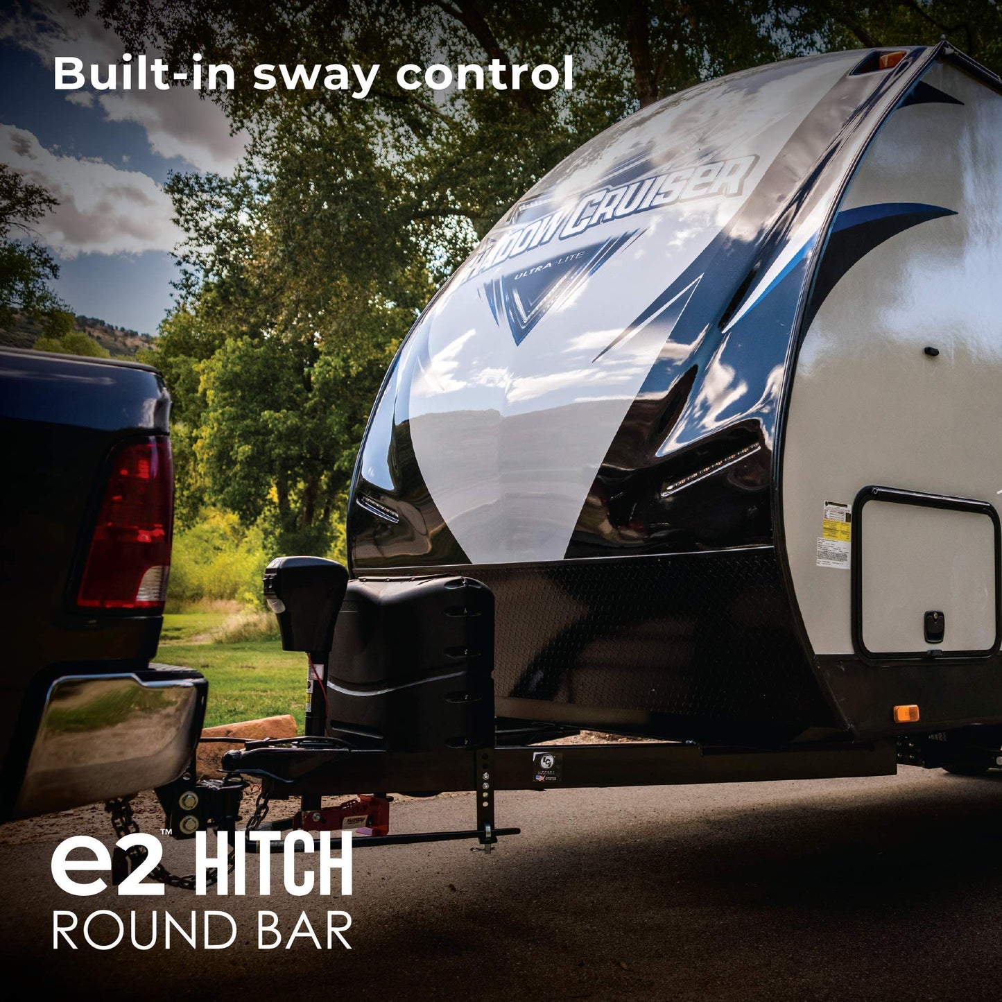 Fastway e2 2-Point Sway Control Round Bar Hitch, 94-00-0800, 8,000 Lbs Trailer Weight Rating, 800 Lbs Tongue Weight Rating, Weight Distribution Kit Includes Standard Hitch Shank, Ball NOT Included