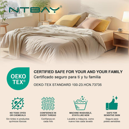 NTBAY Pillowcase Set - 2 Pack Soft Brushed Microfiber Aqua Pillowcases | Wrinkle-Free & Fade-Resistant - 20x26 Inches