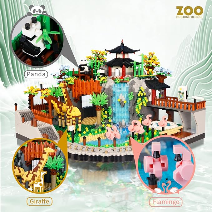 5000PCS Micro mini Blocks City Zoo Animals Building BlocksCreative Ideals Zoological Park Building SetsBest Gift for 14+ Boys Girls or Adults
