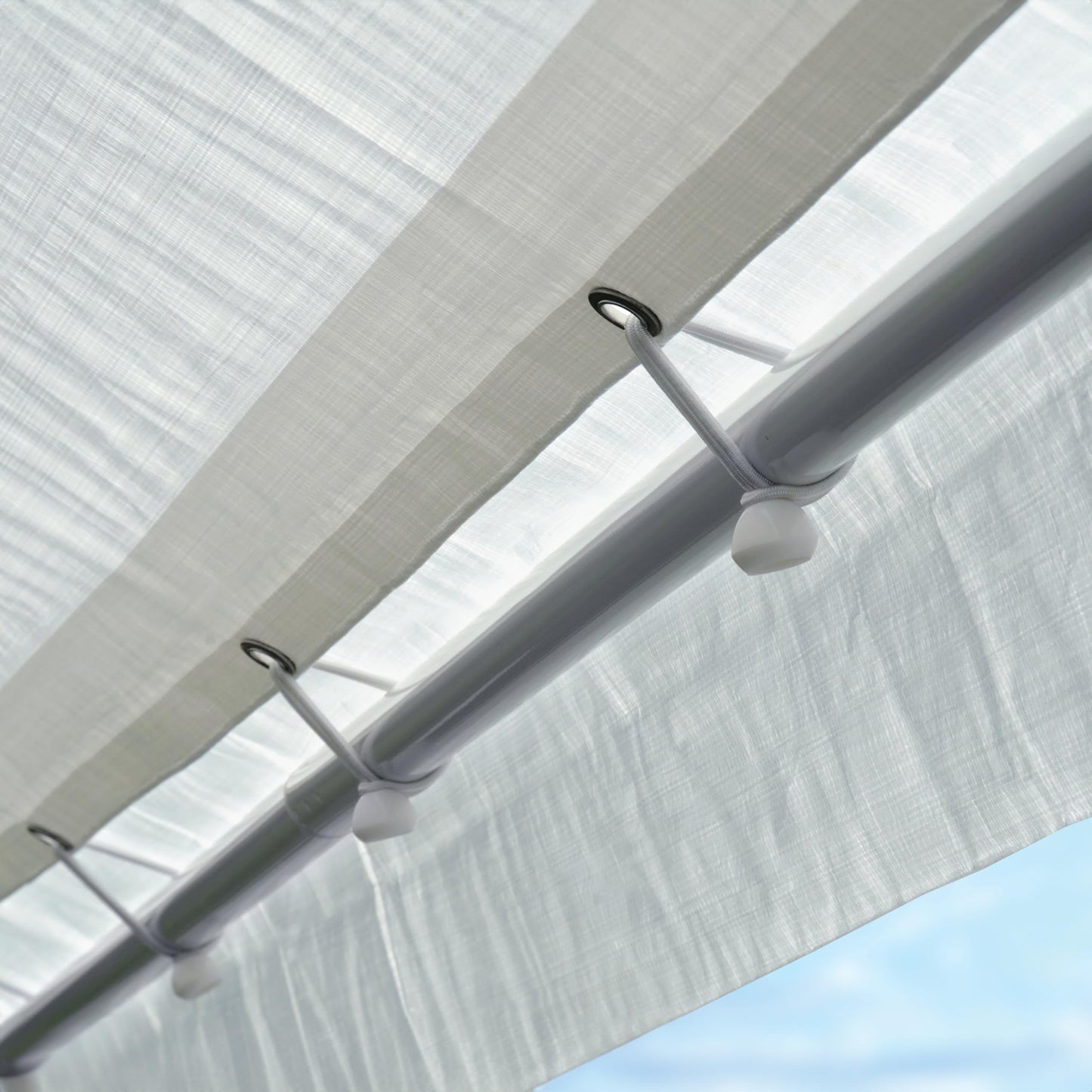 ShelterLogic 10' x 20' 6-Leg Agricultural Outdoor Shade Tent Canopy, UPF 50+, 100% Waterproof Small Storage Tent for Livestock and Crops, White