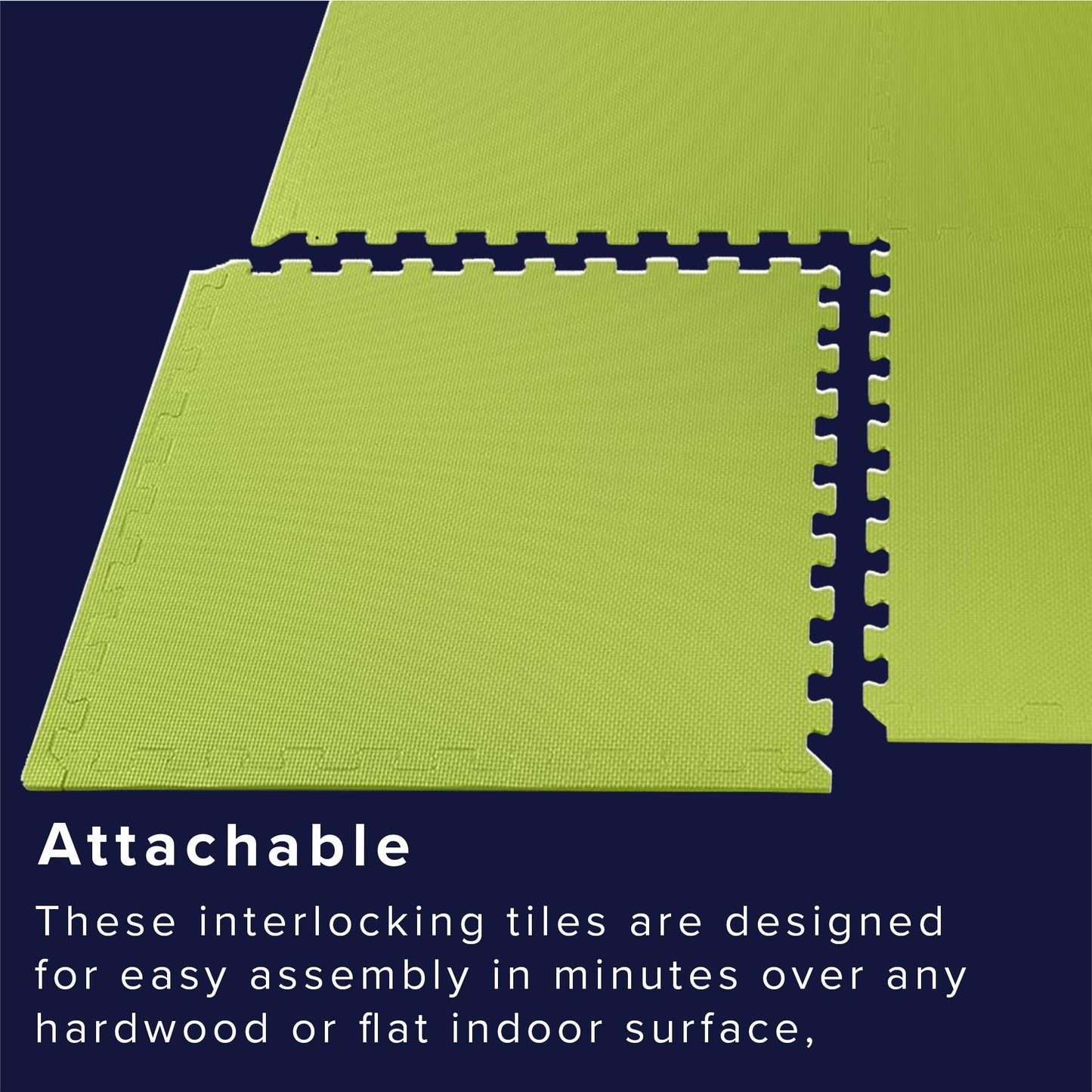 We Sell Mats 3/8 Inch Thick Multipurpose Exercise Floor Mat with EVA Foam, Interlocking Tiles, Anti-Fatigue for Home, or Gym, Lime Green, 100 Sq Ft