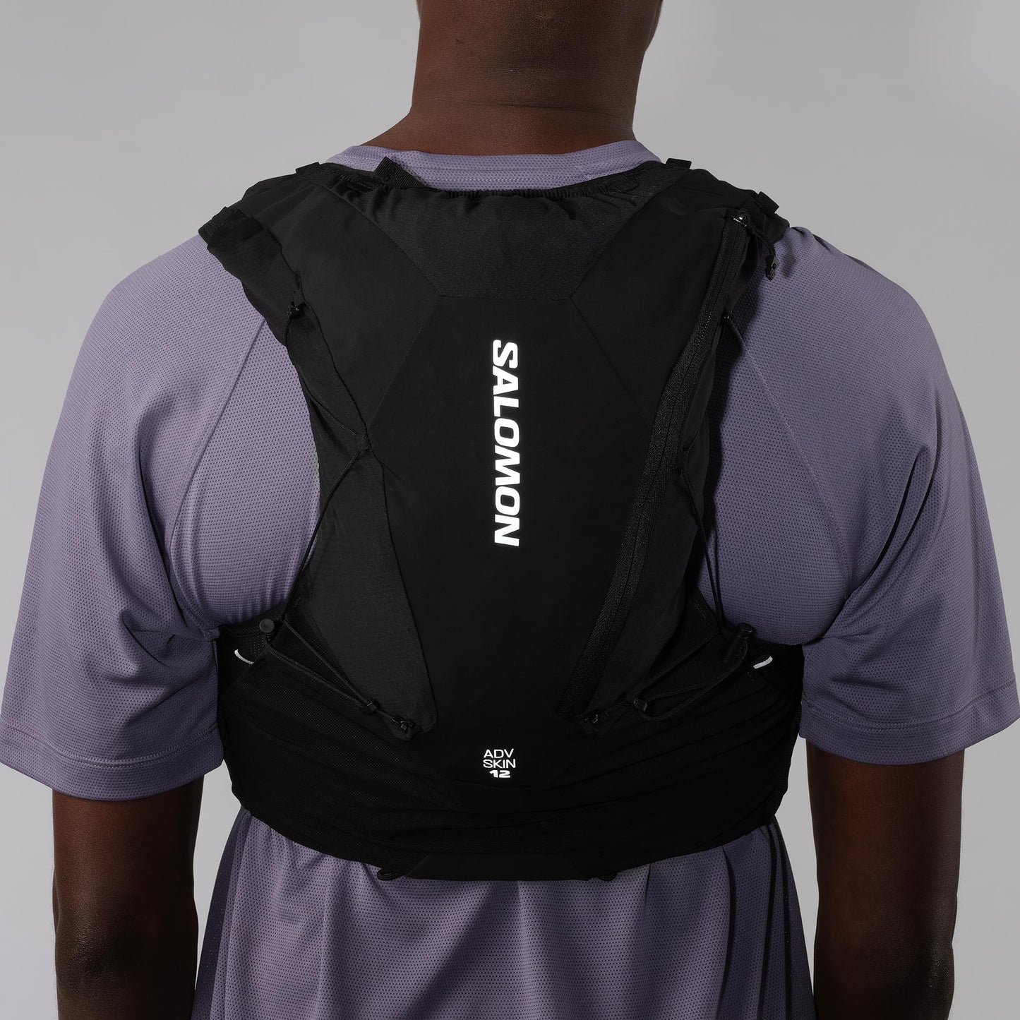 Salomon Unisex Advance Skin 12 | 12 Liter Hydration Trail Running Vest, Black, Medium