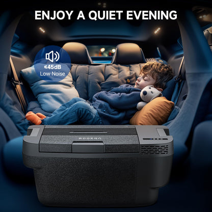 BODEGACOOLER 35L Built-In Car Refrigerator for Tesla Model Y- Ultra-Quiet Fast Cooling to -4℉, Smart App Control, Space-Saving Design for Camping & Road Trips 12/24V DC/AC,-4℉-68℉
