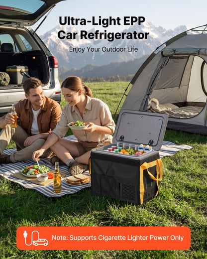 VEVOR 12 Volt Refrigerator, 21.1 QT/ 20L Car Fridge, Portable Ultra-Light EPP Freezer, APP Control Electric Compressor, 12V/24V DC, 14℉ to 50℉, for Truck Van RV SUV Boat Travel Camping
