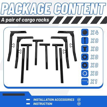 KUAFU Extendable Truck Rack Heavy Duty Steel Truck Bed Ladder Rack Compatible with Truck-Bed Width Ranged from Min.51 - Max.71,800Ibs Capacity Cargo Rack Kayak Surfboard Lumber Rack Two-bar Set