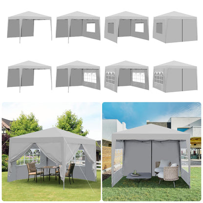 Trygoal 10x10FT Canopy Tent, Outdoor Gazebo Pop up Canopy with 4 Removable Sidewalls & 2 Windows, Patio Camping Shade Canopy with 4 PCS Weight Sand Bag & Carry Bag, Ideal for Parties Events, Grey