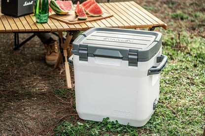 Stanley Adventure Outdoor Cooler 30 qt | Heavy Duty Outdoor Camping Cooler with Easy Carry Side Handles | 4 Days Cooling Ice Chest for 40 Cans | Flat Top Doubles as Seat | BPA-Free | Pool
